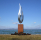 Preview: Edelstahl SBig flame artwork on rusty column